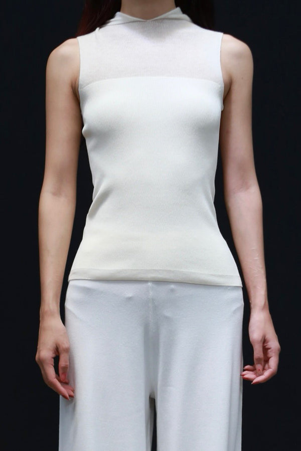 SWAYING 24 Early Autumn Seamless Hooded Vest SW-SW24PF1T10-BAI White